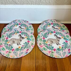 Tahari Home Bunny Placemats Set of 4 Easter Rabbit Spring Table Decor